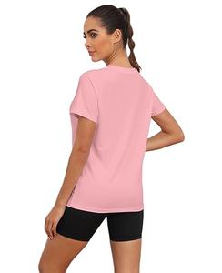 Camisetas de Manga Corta con Cuello en V para Mujer, de Alta Calidad, Ajuste Regular, Transpirables, con Logotipo Personalizado, 2025 - Product Image 4