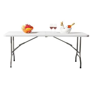 Portable Indoor/Outdoor 6-<b>Folding</b> Plastic <b>Table</b> for Picnics Parties Camping-for Dining - Product Image 4