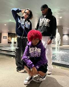 Sudaderas con capucha con estampado puff, sudaderas con capucha con gráficos grunge, sudaderas con capucha con cremallera, chaqueta Y2K, sudaderas con capucha de estilo hip hop y streetwear. - Product Image 2