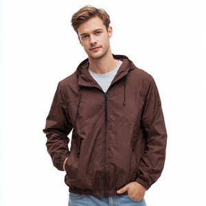 Wholesale Men's Customized Quilted Eco-Friendly <b>Canvas</b> Rain Jacket Windproof Waterproof Breathable Zipper Closure High Jacket - Product Image 2