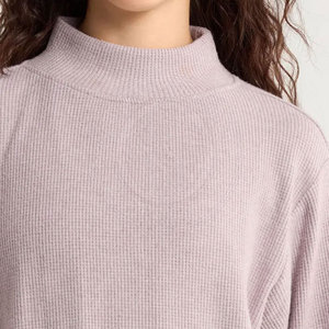 Sweat-shirt en velours pour femme, vêtements en coton doux, fabrication OEM, fournisseur direct d'usine, col rond, manches bouffantes - Product Image 6