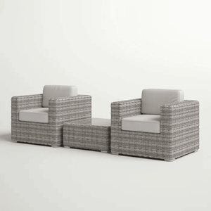 Set di mobili da giardino per 2 persone in vimini di rattan completamente assemblato con comodi cuscini - Product Image 2