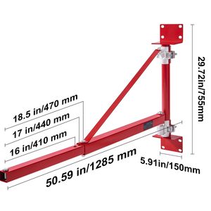แขนรองรับรอกไฟฟ้าเหล็กกล้า รับน้ำหนักได้สูงสุด 660 ปอนด์  ขาตั้งรอกไฟฟ้าแบบแขนหมุนได้ 180 องศา โครงรอก - Product Image 2