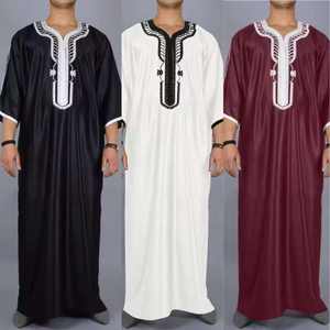 Ropa Étnica Tradicional, Túnica de Seda y Poliéster Estilo Dubái, Jubbah Al Daffah, Thobes Islámicos, Caftán Qatarí, Thobes Musulmanes Transpirables - Product Image 4