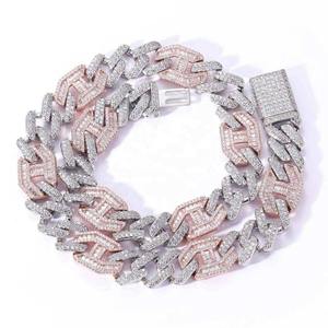 Nuevo Diseño Cadena Cubana VVS Moissanite Hip Hop 10mm Plata de Ley 925 Iced Out Cadena Cubana de Diamantes para Raperos Desde India - Product Image 4