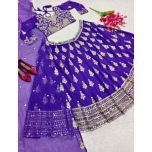 Magnifique Lehenga Choli XL pour occasions spéciales avec dupatta en polyester - Product Image 3