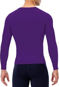 Men's Slim Fit O-Neck Long <b>Sleeve</b> Compression Shirt Eco-Friendly Spandex/Polyester Quick Dry Athletic <b>Base</b> <b>Layer</b> for Performance - Product Image 6
