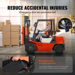 Siège universel réglable en inclinaison pour chariot élévateur et tracteur avec micro-interrupteur de ceinture de sécurité et suspension confortable - Product Image 5