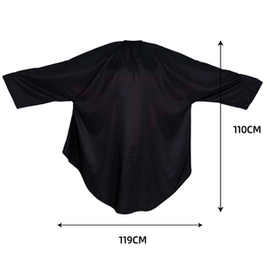 Capa de Peluquería Portátil Ecológica de Algodón/Nylon Negra, Resistente al Agua, para Corte de Cabello, Salón de Belleza, 119cm X 110cm - Product Image 3