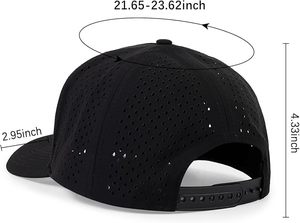 Casquette Snapback Noire à 6 Panneaux en Maille Respirante et Ajustable Unisexe pour Activités de Plein Air Printemps-Été Adulte - Product Image 6