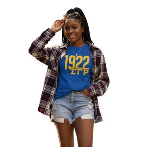 เสื้อยืด Sigma Gamma Rho 1922 แบบยูนิเซ็กซ์ ผ้าฝ้าย คอกลม แขนสั้น เสื้อผ้าชมรมกรีก สไตล์ลำลอง สตรีทแวร์ รับผลิตตามสั่ง ขายส่ง - Product Image 1