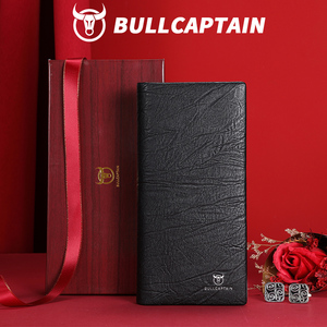 BULLCAPTAIN <b>Mens</b> Genuine <b>Leather</b> Long <b>Wallet</b> Luxury RFID Blocking Business Clutch <b>Wallet</b> <b>Card</b> Holder Gift Box for <b>Men</b> - Product Image 3