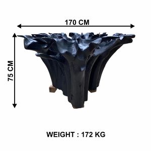 TEAK ROOT CONSOLE <b>TABLE</b> BLACK PAINTED - Product Image 4