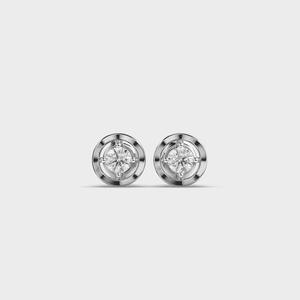 Pendientes de Plata de Ley 925 con Diamantes Redondos, Diseño Clásico de Halo de Cuatro Puntas, Joyería Fina - Product Image 1