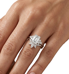 แหวนมอยซาไนต์ แหวนแฟชั่น มรกต เพชรเลี้ยงในห้องปฏิบัติการ ทองคำแท้ 14K 18K แหวนหมั้น แหวนแต่งงานวินเทจ แหวนสวยหรู - Product Image 5