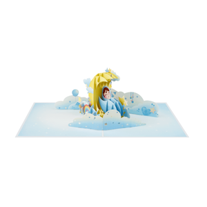 Tarjeta de Felicitación 3D Pop-Up Personalizada para Baby Shower, Diseño de Bebé Azul, Proveedor Mayorista, Tarjeta Artesanal de Papel Premium - Product Image 2