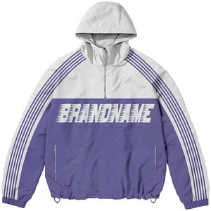 Ensemble de survêtement unisexe personnalisé en nylon coupe-vent violet grande taille pour l'hiver, vêtements de sport, fabricant OEM en gros - Product Image 5