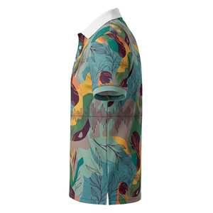 OEM ODM High Quality Customized Floral Pattern Sublimation Polo Shirt Breathable Quick Dry Casual Sportswear Custom Logo Design - Product Image 3