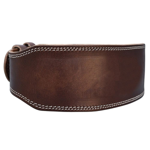 Custom Logo Leather Weightlifting Belt with Steel Buckle, <b>Adjustable</b> Heavy Duty Support for Gym, Deadlift, Powerlifting - Product Image 2