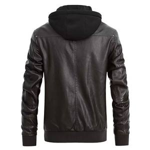 Chaqueta de Motociclista de Cuero PU Sólido con Bordado para Hombre, Cierre de Cremallera, Corte Ajustado, Estilo Casual, Tendencia de Moda Otoño-Invierno - Product Image 6