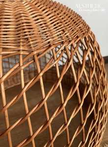 Handmade Custom Rattan Lampshade Open Weave Pendant <b>Light</b> Natural <b>Wicker</b> <b>Ceiling</b> Lamp for Boho Home Decoration - Product Image 5