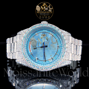 Luxury Limited Edition Dial Moissanite Men's Watch Stainless Steel 20mm Band Sapphire Crystal Analog <b>Chronograph</b> Quartz Movement - Product Image 3