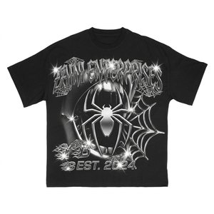 Camiseta Gráfica Negra para Hombre, 240 GSM, 100% Algodón Peinado, Impresión Vintage, Impresión DTF Personalizada, Bordado, OEM, ODM - Product Image 5