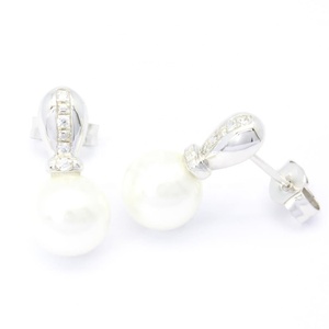 ต่างหูห้อยมุกเงินแท้ 925 ชุบโรเดียม ดีไซน์สวยหรู ผลิตตามสั่ง ราคาโรงงาน ขายดีสำหรับผู้หญิง - Product Image 2