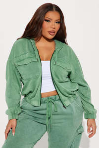 Chaqueta con cremallera lavada para mujer al por mayor, ropa de calle informal, prendas de vestir personalizadas, proveedor OEM ODM, EE. UU. - Product Image 5