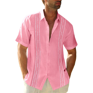 Chemise moderne pour homme à col brodé avec motifs uniques, style contemporain, tenue de bureau, mode de soirée, coupe confortable, qualité supérieure - Product Image 1