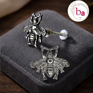 Poignée de meuble en fonte en forme d'abeille, finition argent antique, design moderne, durable, pour tiroirs de salle de bain et armoires - Product Image 1