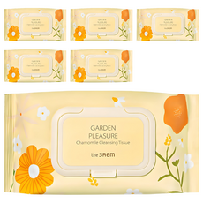Lingettes nettoyantes parfumées à la camomille Saem Garden Pleasure, 100 lingettes, lot de 6, pour le démaquillage, en promotion - Product Image 1