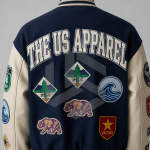 เสื้อแจ็คเก็ตเบสบอลแบบ Letterman สำหรับผู้ชาย ปักลายด้านหน้าด้วยผ้าขนสัตว์และผ้าซาติน คุณภาพพรีเมียม บริการ OEM - Product Image 6