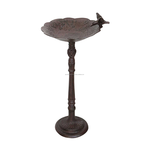 Bain d'oiseaux en fonte avec revêtement en poudre noire finition forme ronde conception d'incrustation d'oiseaux de haute qualité pour le nettoyage des oiseaux - Product Image 1