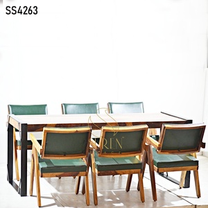 Ensemble de salle à manger indienne de qualité supérieure Mobilier en bois de fer pour extérieur Ferme Fabricant attrayant pour Resort Hotel & Restaurant - Product Image 1