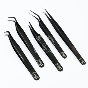 แหนบต่อขนตาปลายแหลม 45 90 องศา ทำจากสแตนเลส สำหรับต่อขนตาแบบ Volume Fan และแยกขนตา - Product Image 2