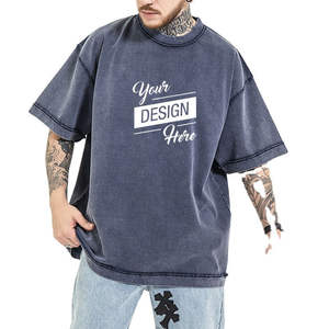 Camiseta Oversize de Algodón 100% de 300GSM para Hombre, Estilo Urbano Hip Hop, Ajuste Holgado, Cuello Redondo, Lavado Ácido, Estampado Completo DTG, Anti-Pilling - Product Image 5