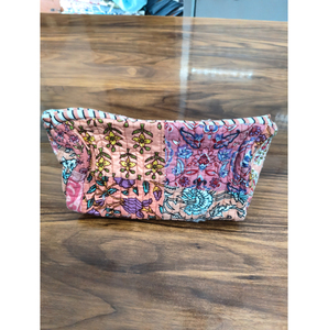 Pochette cosmétique en tissu à motifs floraux, petite, avec fermeture éclair, portable, style adorable, cadeau pour elle - Product Image 3