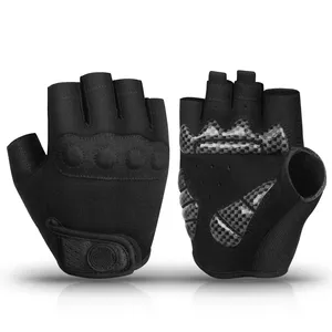 KhumBro <b>Half</b> Finger Cycling Gloves Gel Padding Adjustable Wrist Strap Quick Drying Breathable Non <b>Slip</b> Design Polyester for Men - Product Image 5