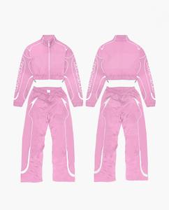 Ensemble 2 pièces coupe-vent décontracté pour femme, tendance, anti-plis, prix abordable, survêtement coupe-vent personnalisable - Product Image 3