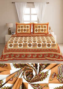 Parure de draps en coton de qualité supérieure, imprimée à la main, motif floral Manthan coloré, personnalisable, 300TC, 1,8m, toutes saisons, résistante à la décoloration, KK - Product Image 2
