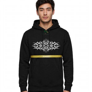 Sweat à capuche NEXTEX pour homme, imprimé tribal, blanc, avec motif croix barbelée, poche kangourou et cordon de serrage - Product Image 6