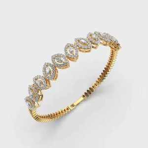 Pulsera de diamantes de moissanita de alta calidad, chapada en oro, pulsera de oro de ley 925. - Product Image 2