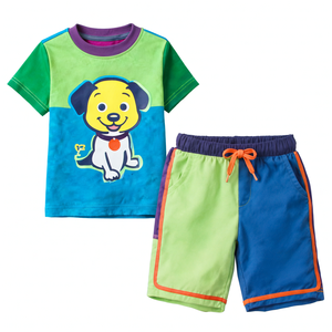 Conjunto de Verano de Dos Piezas para Niños, Camiseta de Algodón y Pantalones Cortos, Ropa Casual Transpirable, Talla Personalizada, Opciones de Compra al por Mayor - Product Image 6