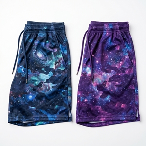 Shorts de sport personnalisés en maille graphique avec motif en cristal de quartz glacé pour hommes, shorts d'entraînement de basketball par sublimation - Product Image 5