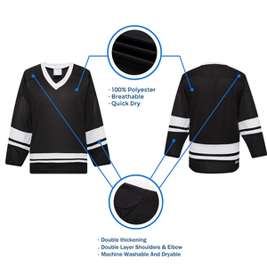 Maillot de hockey sur glace haut de gamme, 100 % polyester, taille adulte, écologique, respirant, personnalisable, pour entraînement d'équipe, couleur unie - Product Image 5