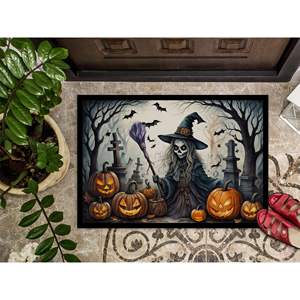 Spooky Witch Halloween Paillasson Antidérapant Lavable Low Pile 24H X 36W Tapis d'entrée intérieur et extérieur pour porte d'entrée - Product Image 3