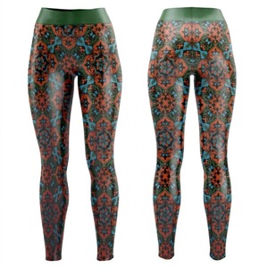 Leggings d'équitation pour femmes à taille haute, sublimation, imprimé baroque noir et or, extensibles dans quatre directions, séchage rapide, faible MOQ - Product Image 3