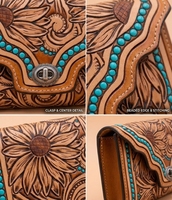Dompet Pendek Kulit Asli Buatan Tangan Vintage untuk Wanita Tahan Air RFID Multi Kantong untuk Penggunaan Sehari-hari dan Acara Malam