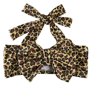 Women Leopard Print Crossed Halter Bikini Set 2 Piece <b>High</b> <b>Waist</b> Stretch Swimwear - Product Image 3